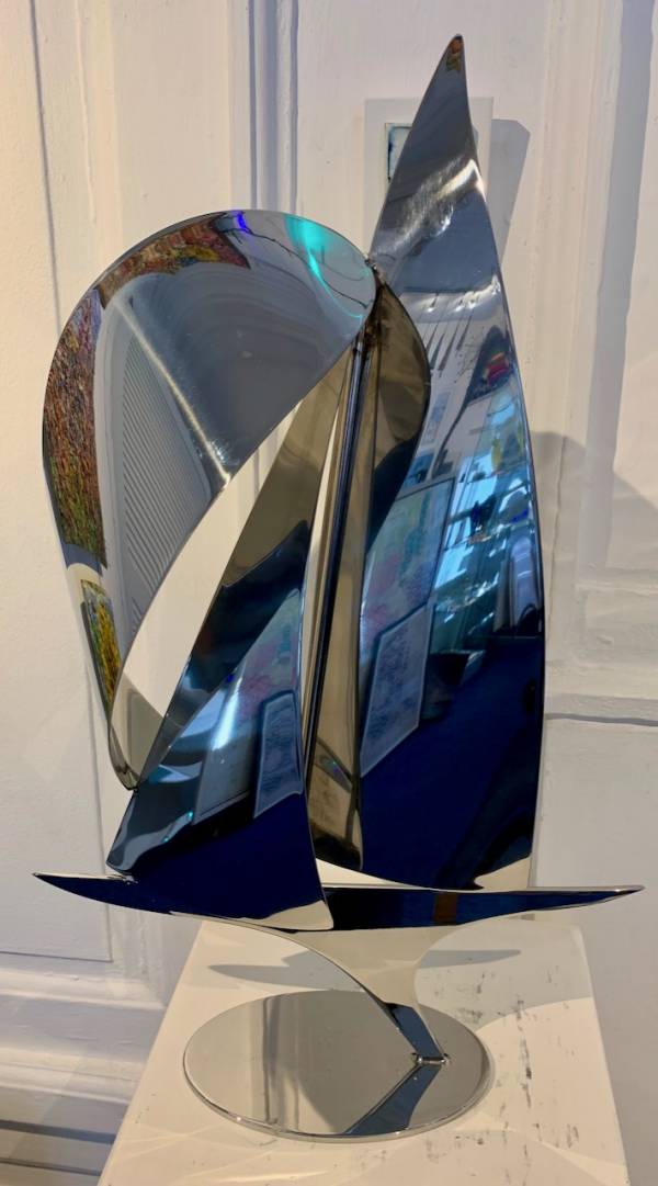 - a , metal Sculpture by John Mellows, measuring 61 x 37 cm (H x W) £650